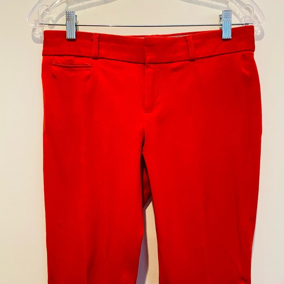 Banana Republic Sloan New Vermillion Bright Poppy Red Cotton Spandex Pants Sz 2 - Picture 5 of 11